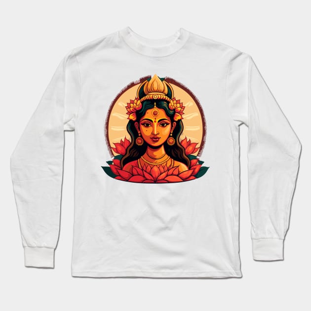 Divine lady goddess artistic graphic stylized sacred feminine Long Sleeve T-Shirt by CameltStudio